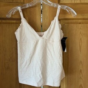 Brandy Melville Pink & White Striped Babydoll Top NWT